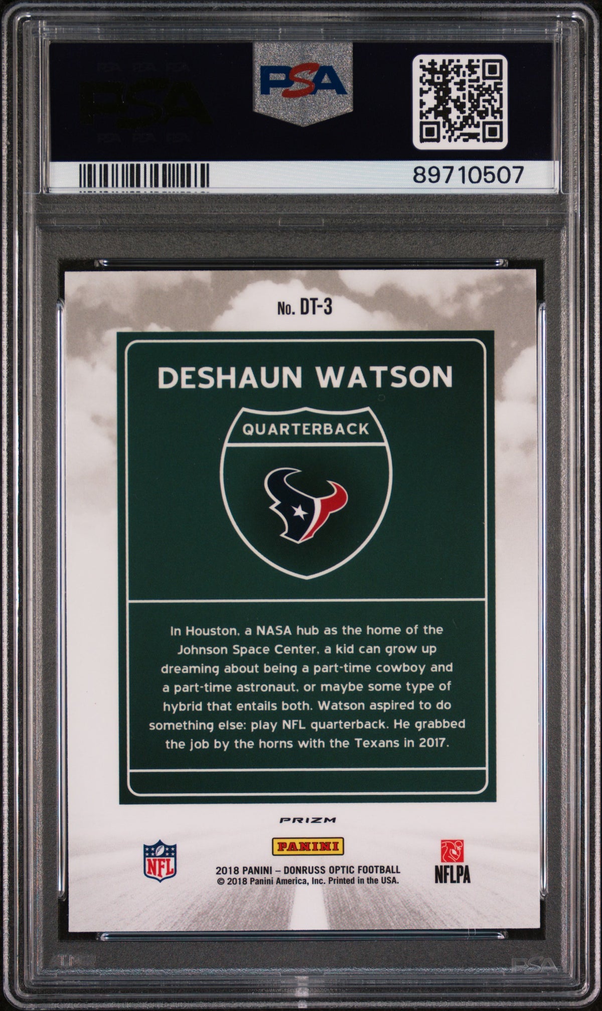 Deshaun Watson 2018 Panini Donruss Optic Downtown #DT3 PSA 10