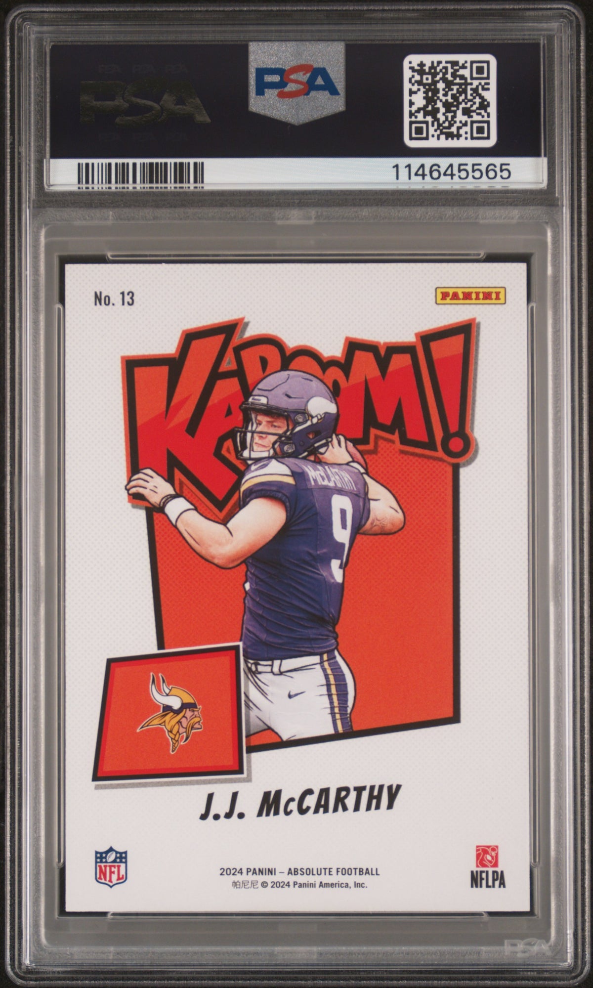 JJ Mccarthy 2024 Panini Absolute Kaboom! Horizontal #13 PSA 10