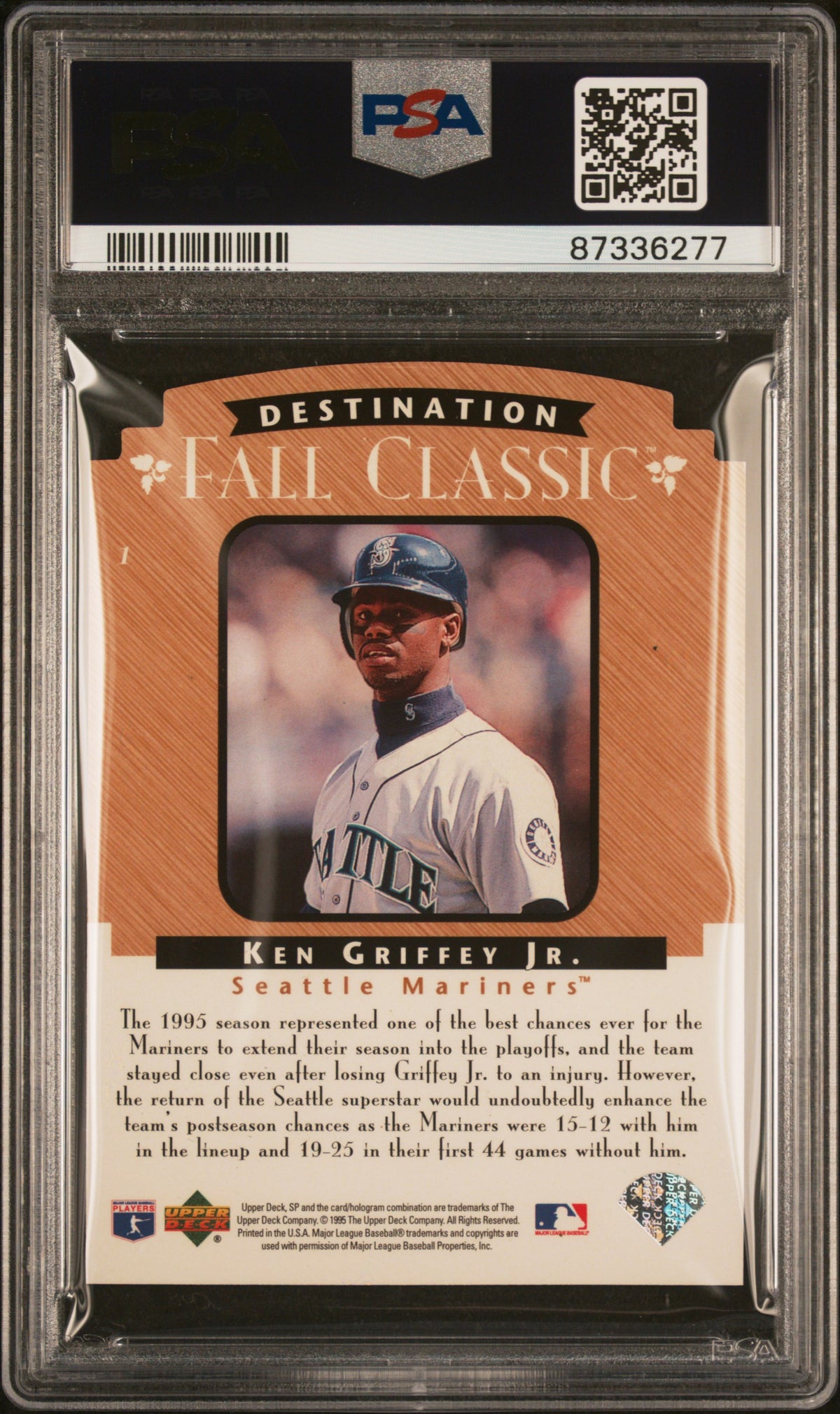 Ken Griffey JR. 1995 SP Championship Fall Classic #1 Die Cut PSA 9