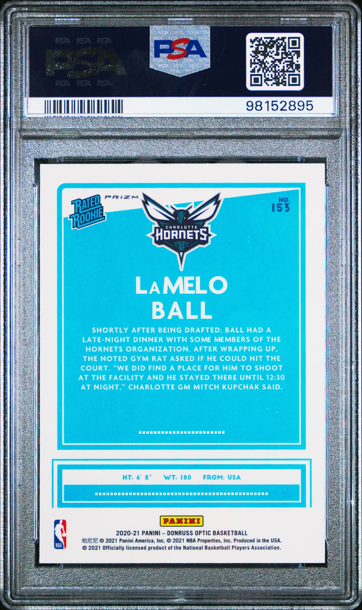 Lamelo Ball 2020 Panini Donruss Optic #153 Holo PSA 10
