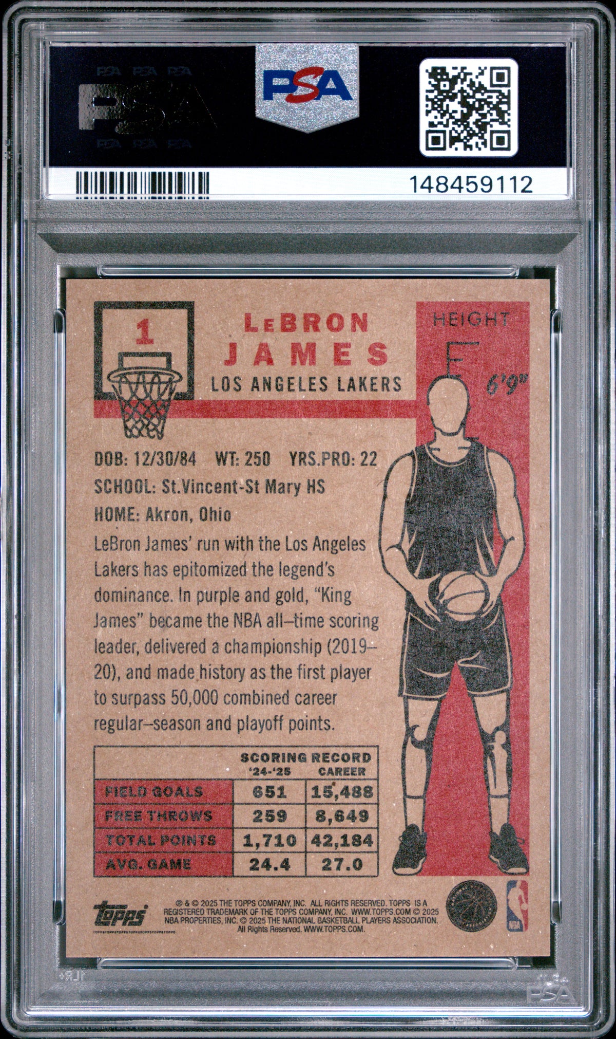 LeBron James 2025 Topps Living #1 PSA 10