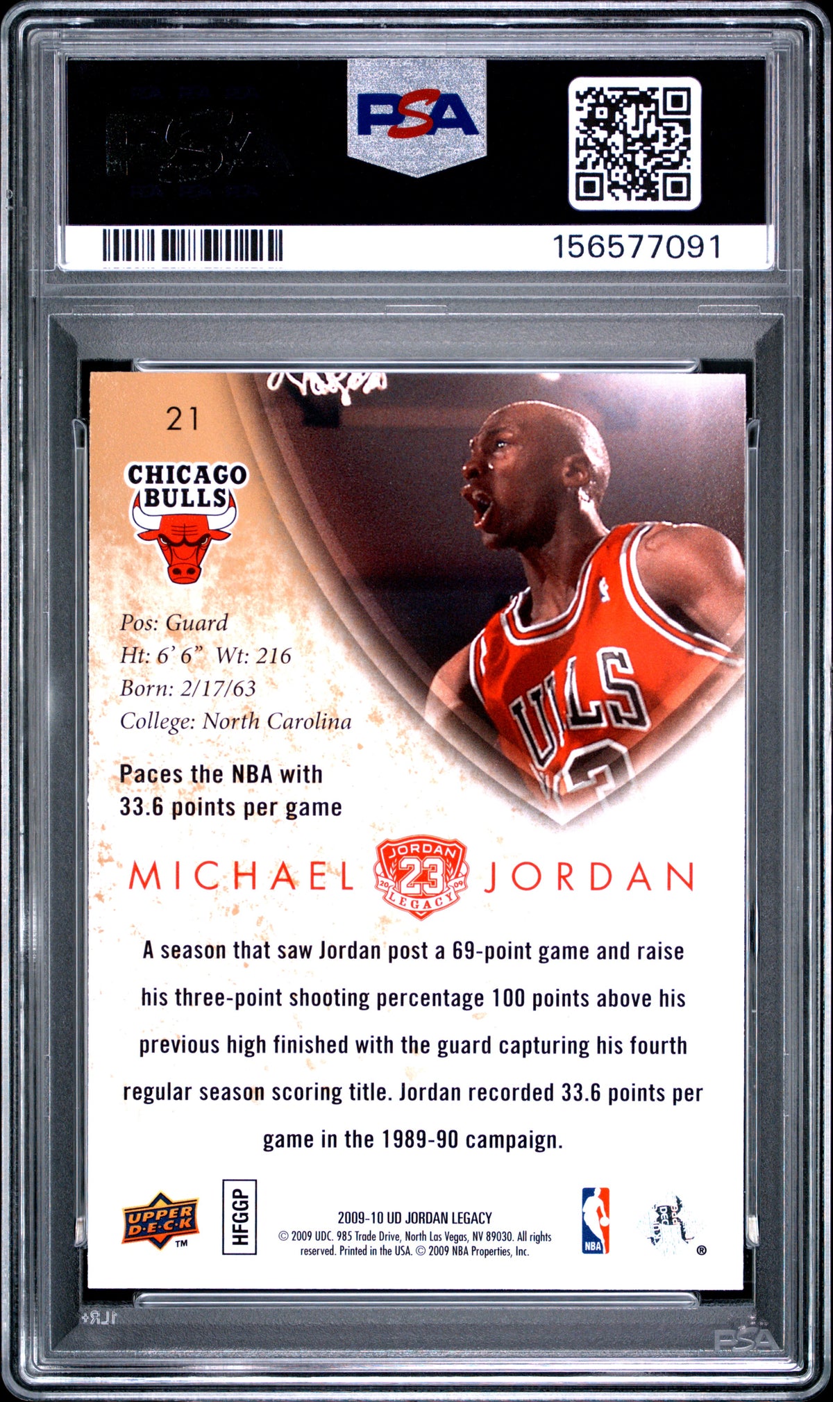 Michael Jordan 2009 Upper Deck Jordan Legacy #21 PSA 10
