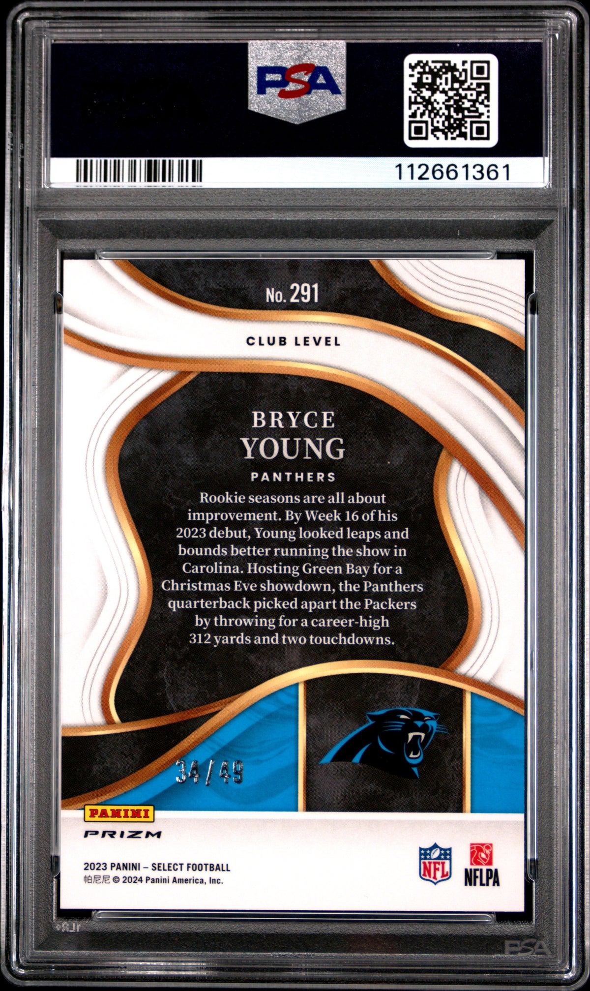 Bryce Young 2023 Panini Select #291 Red Disco Prizm PSA 10