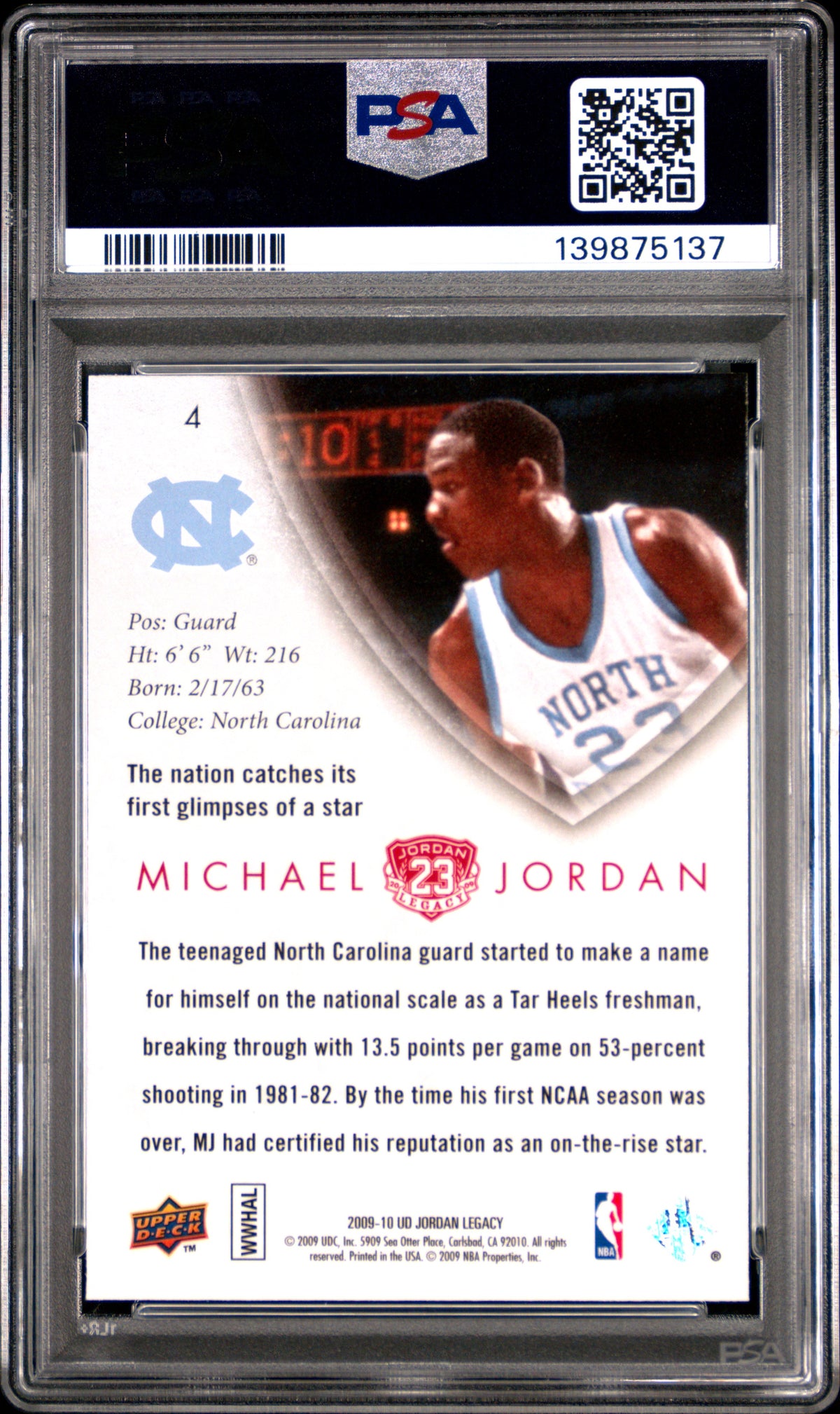 Michael Jordan 2009 Upper Deck Jordan Legacy Gold #4 PSA 10