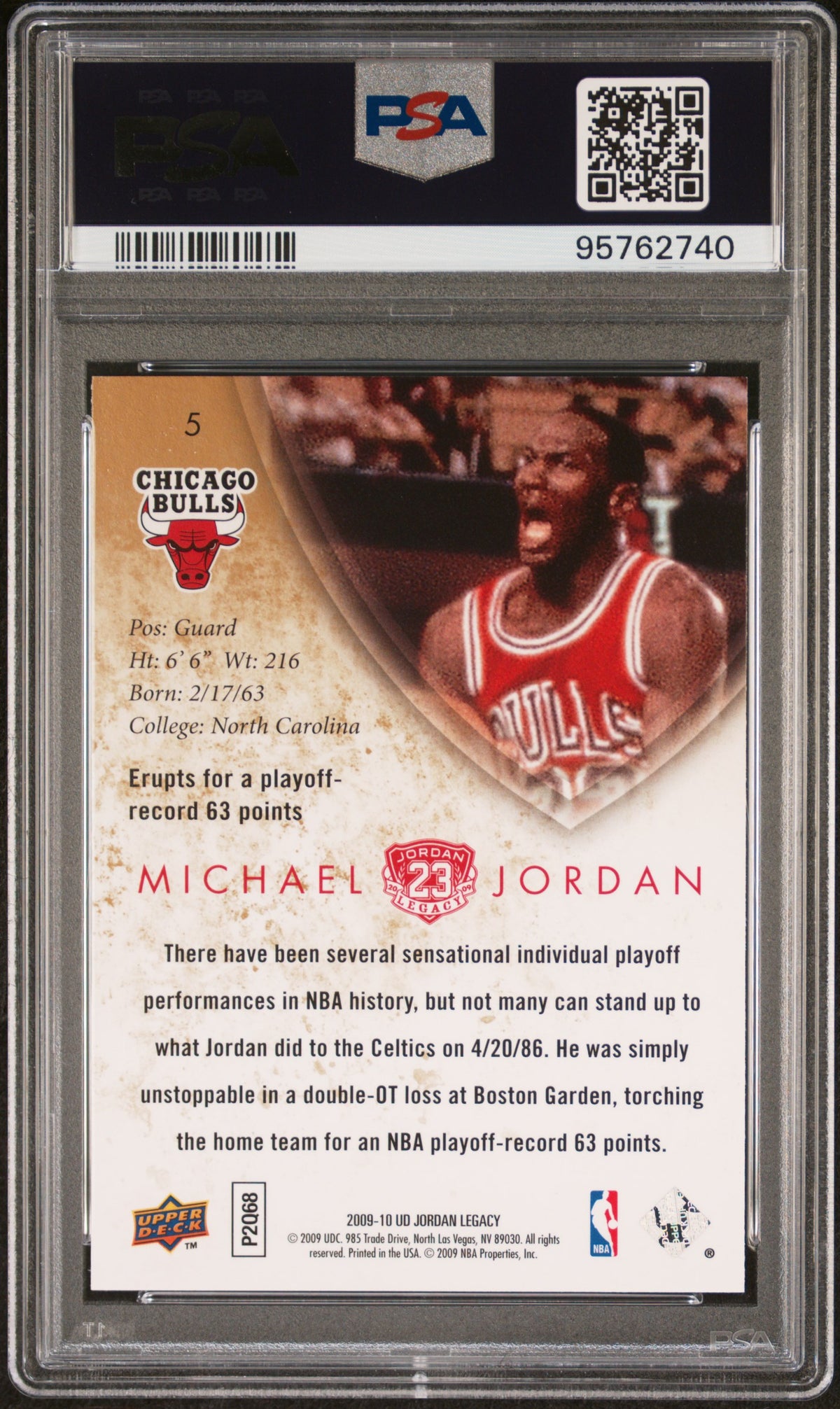 Michael Jordan 2009 Upper Deck Jordan Legacy #5 PSA 10