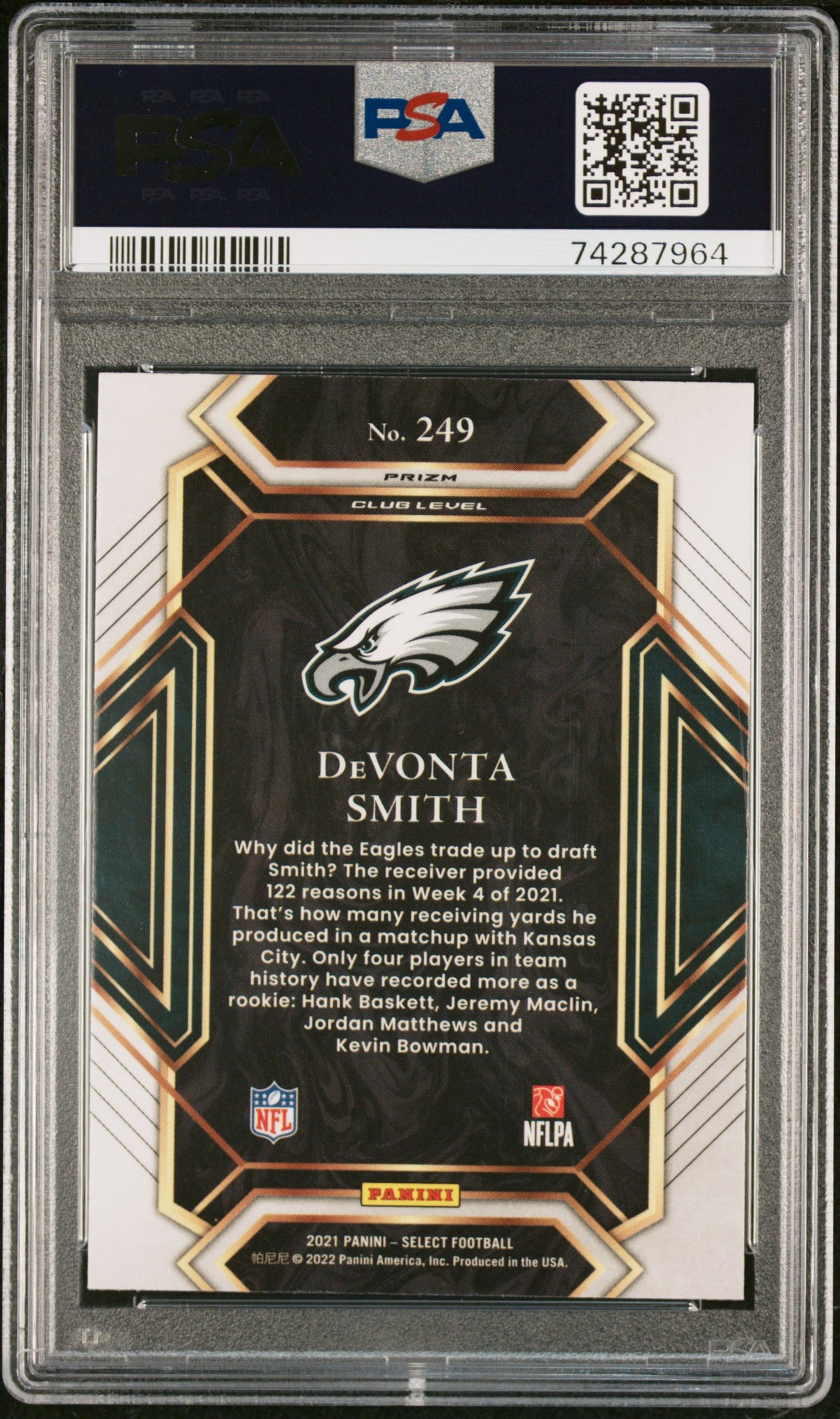 Devonta Smith 2021 Panini Select #249 Disco Prizm PSA 10