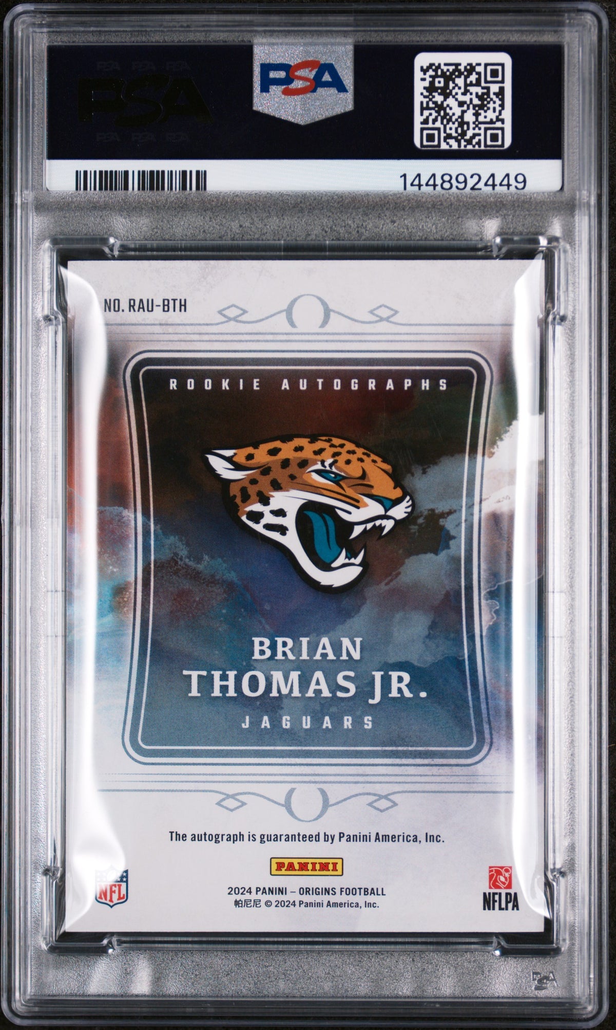 Brian Thomas JR. 2024 Panini Origins Rookie Autographs #RAUBTH PSA 10