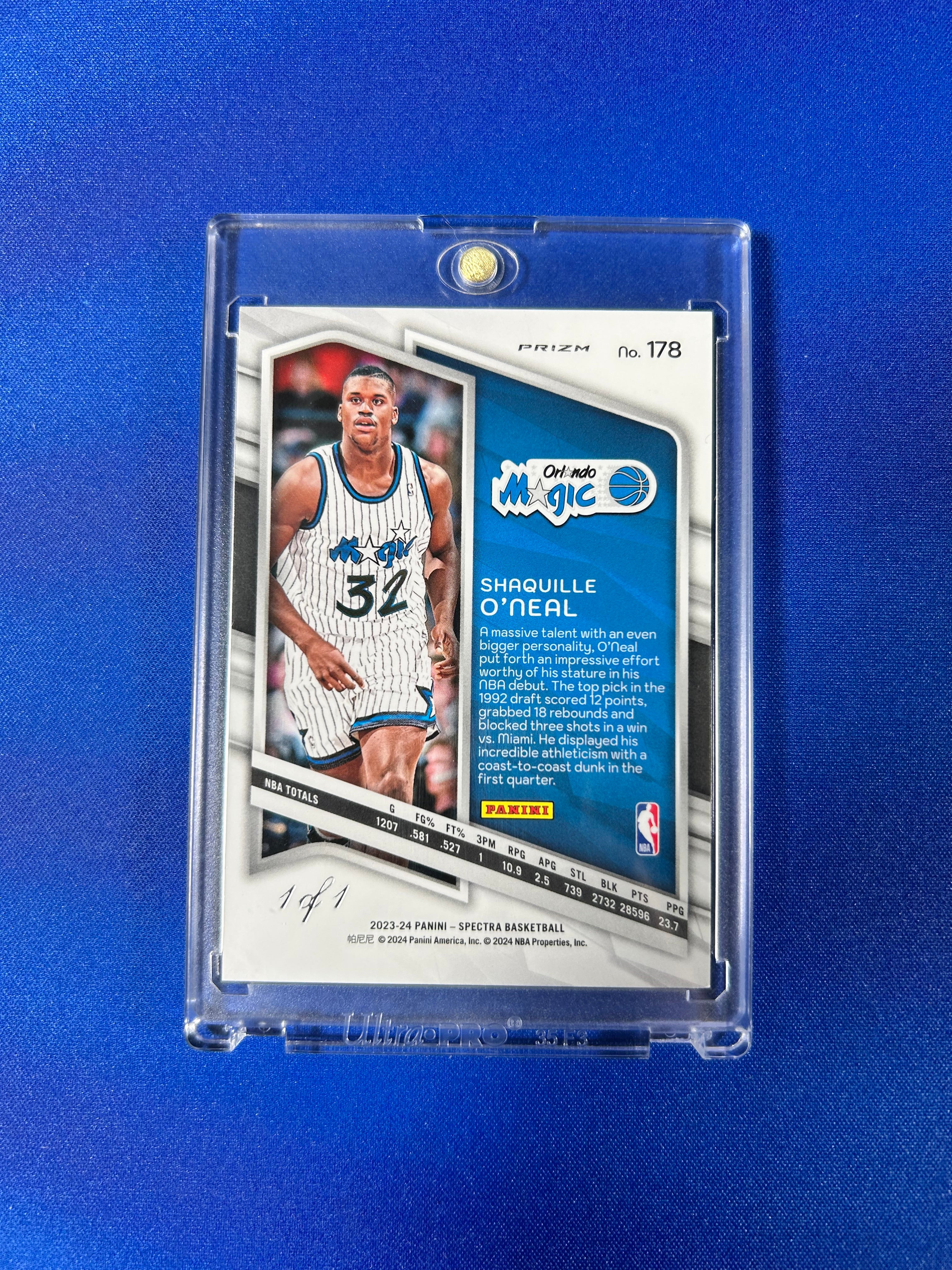 Shaquille O'Neal 2024 Panini Spectra Spectacular Debut #178 Nebula 1/1