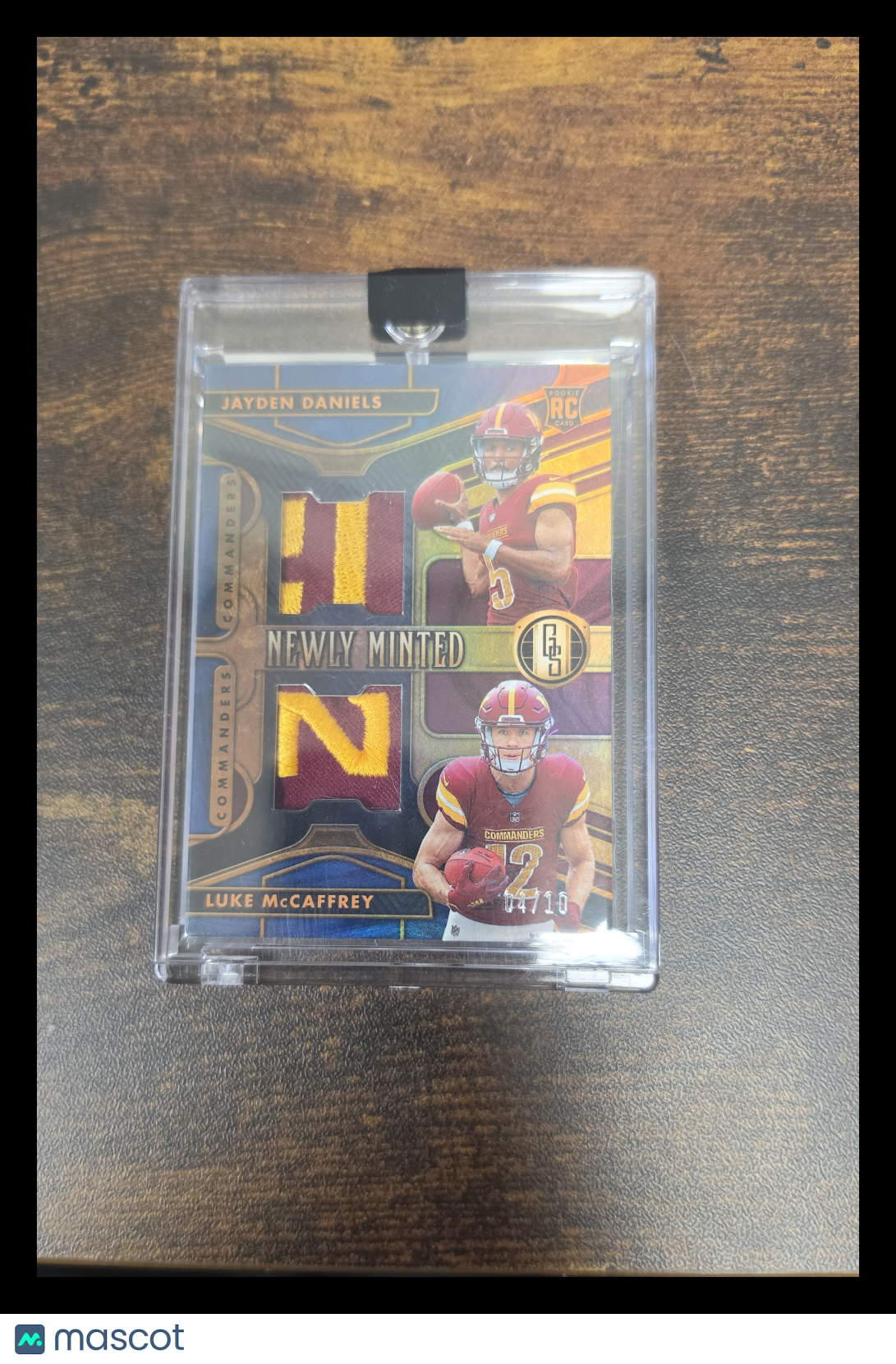 Jayden Daniels Luke McCaffrey 2024 Panini Gold Standard #NMMD-WSH /10 Dual RC