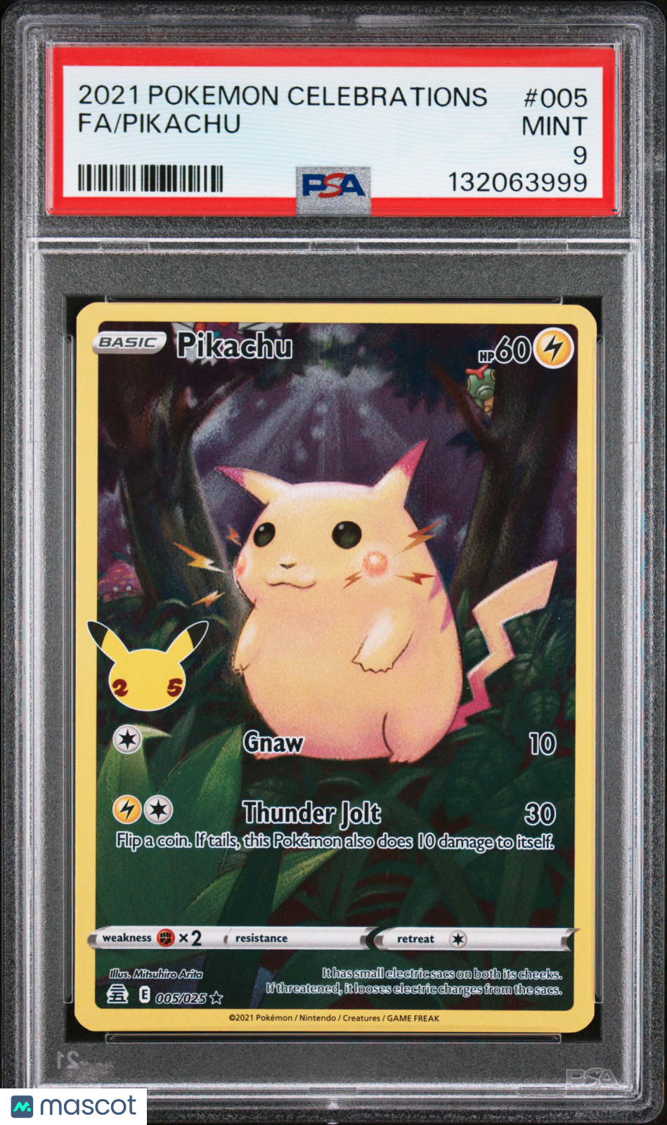 2021 Pokemon Celebrations Pikachu Fa PSA 9 #005
