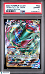 2023 Pokemon Sword And Shield Crown Zenith Rayquaza VMAX Fa PSA 10 #102