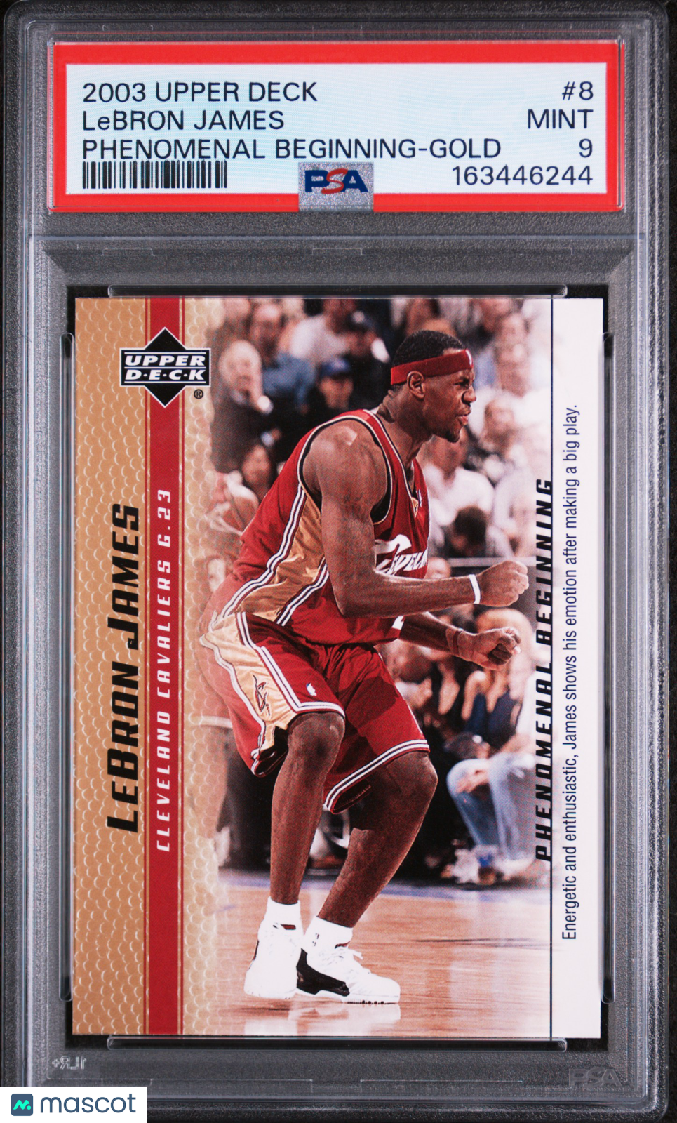 LeBron James 2003 Upper Deck LeBron James Phenomenal Beginnings #8 Gold PSA 9