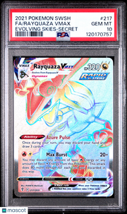 2021 Pokemon Sword & Shield Evolving Skies Rayquaza VMAX Fa Evolving Skies-Secret PSA 10 #217