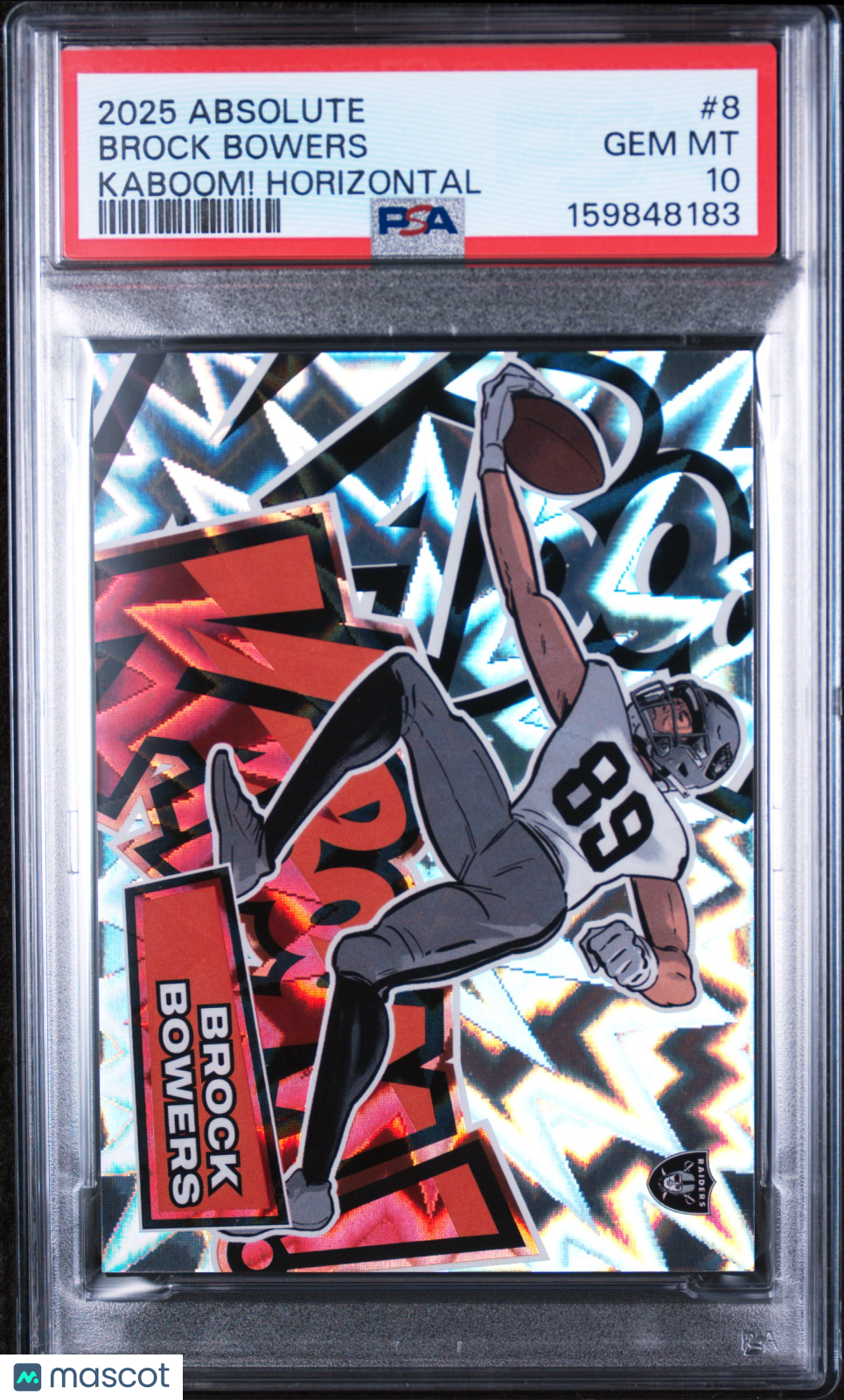 Brock Bowers 2025 Panini Absolute Kaboom! Horizontal #8 PSA 10