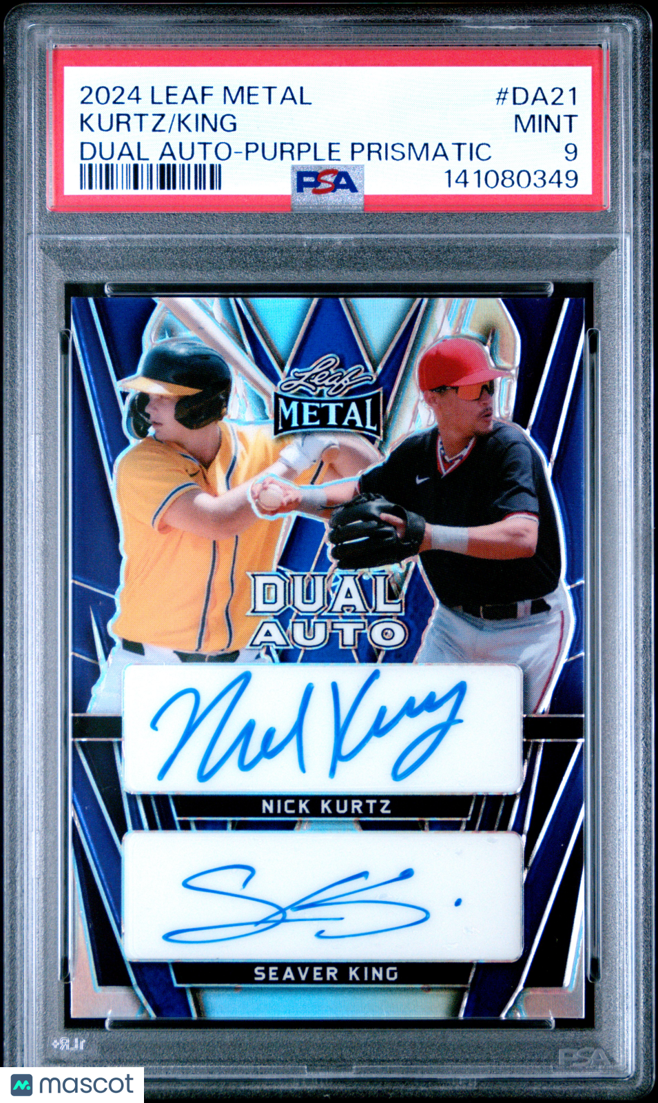 Kurtz King 2024 Leaf Metal Dual Autographs #DA21 Purple Prismatic PSA 9
