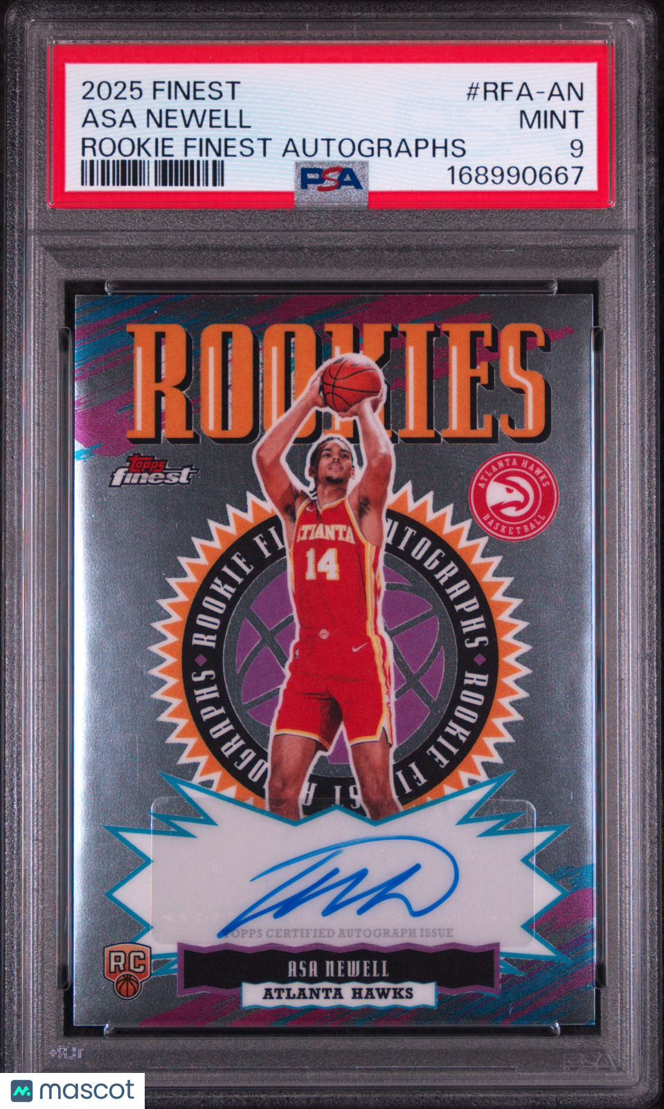 Asa Newell 2025 Topps Finest Rookie Finest Autographs #RFA-AN PSA 9