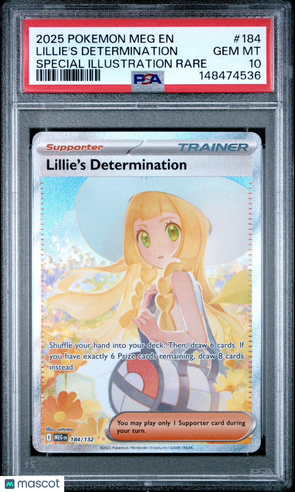 2025 Pokemon Meg EN-Mega Evolution Lillie's Determination Special Illustration Rare PSA 10 #184