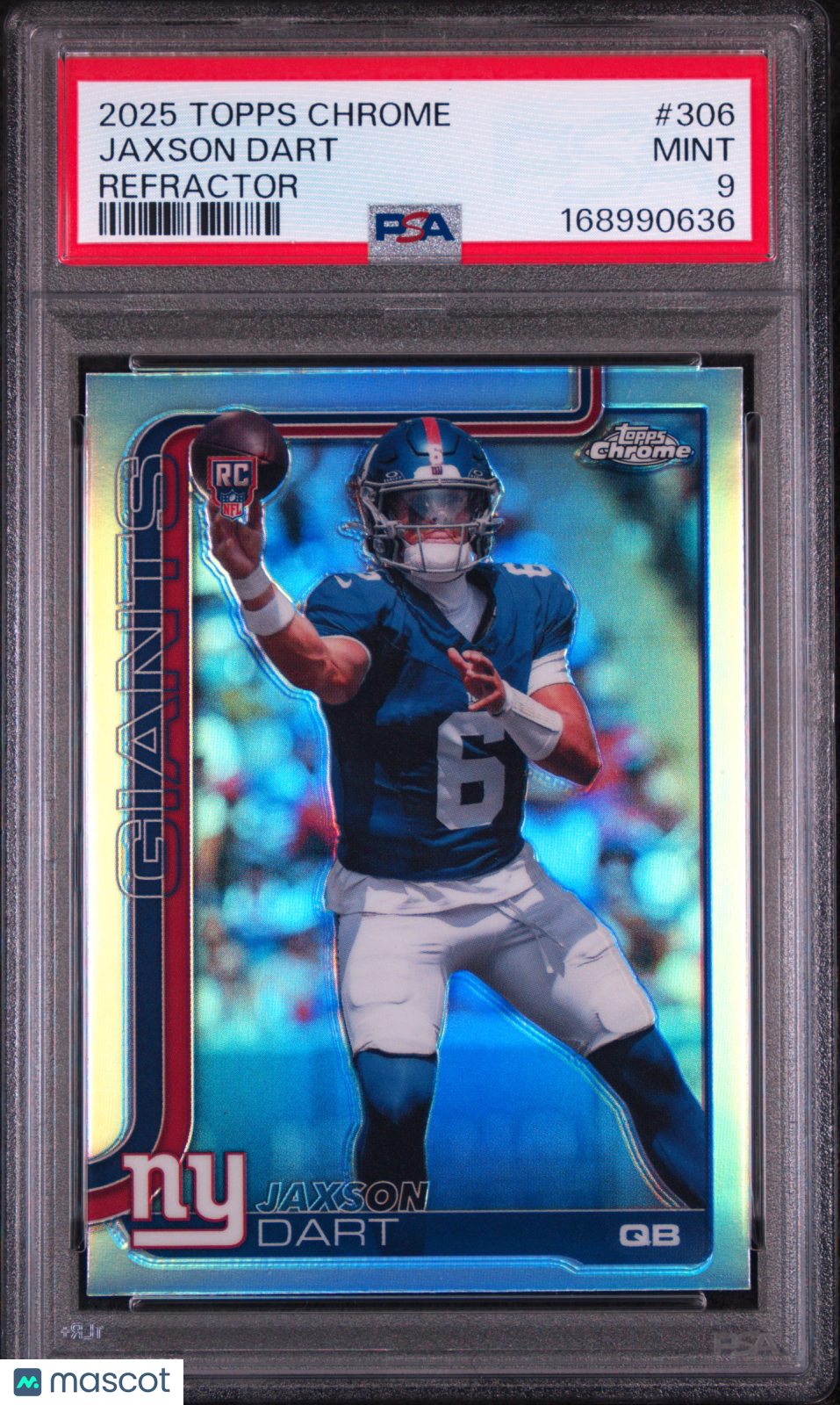 Jaxson Dart 2025 Topps Chrome #306 Refractor PSA 9