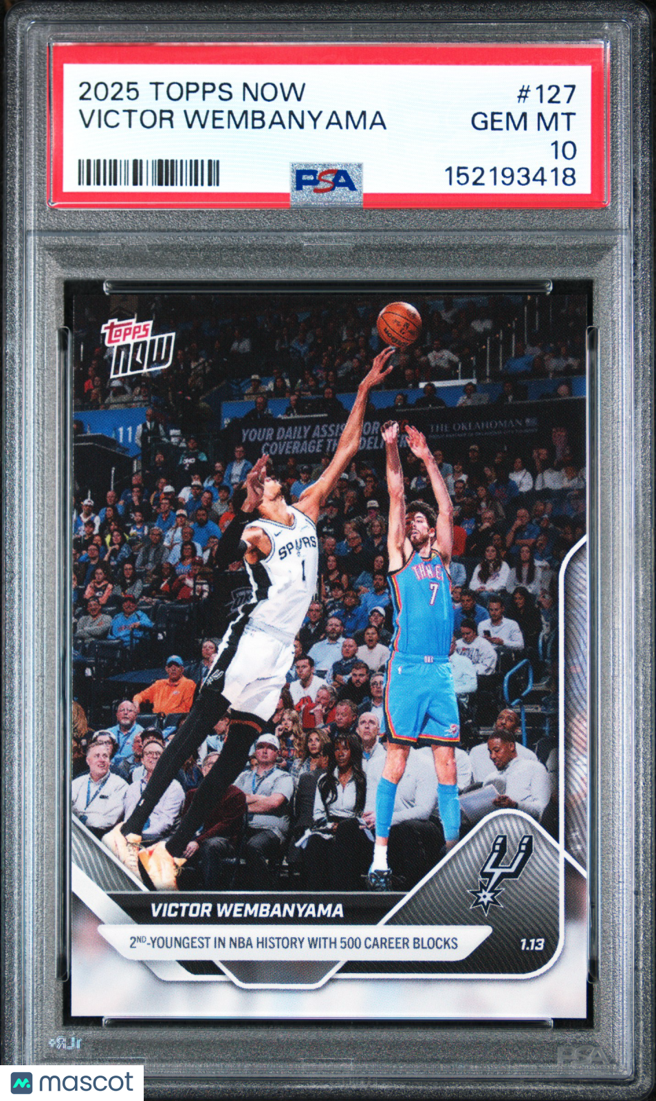 Victor Wembanyama 2025 Topps Now #127 PSA 10