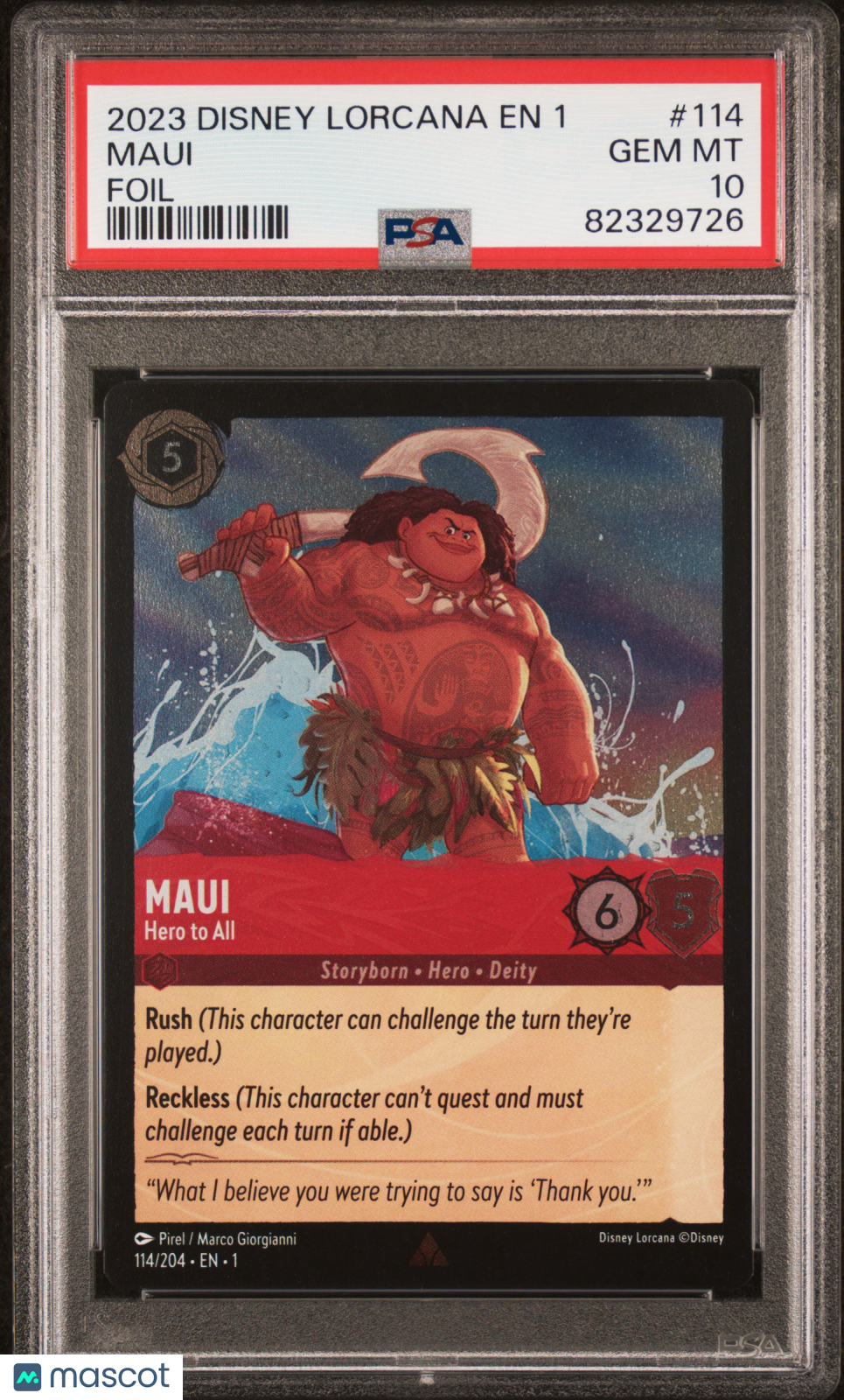 2023 Disney Lorcana EN 1-The First Chapter Maui Foil PSA 10 #114