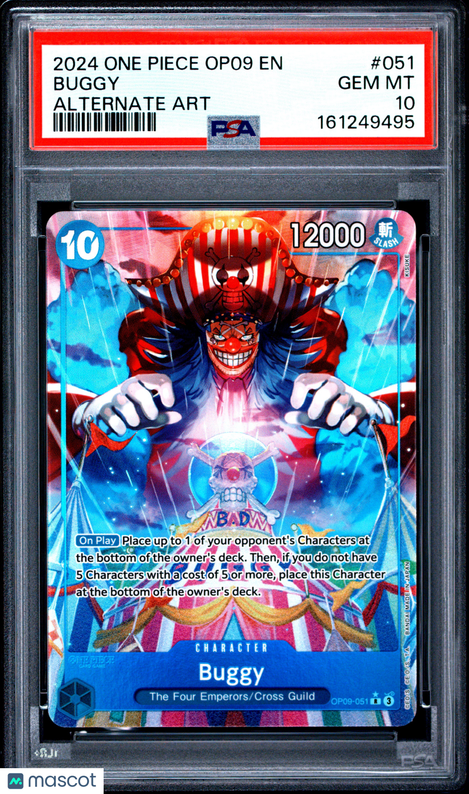 2024 One Piece Op09-Emperors In The New World Buggy Alternate Art PSA 10 #051