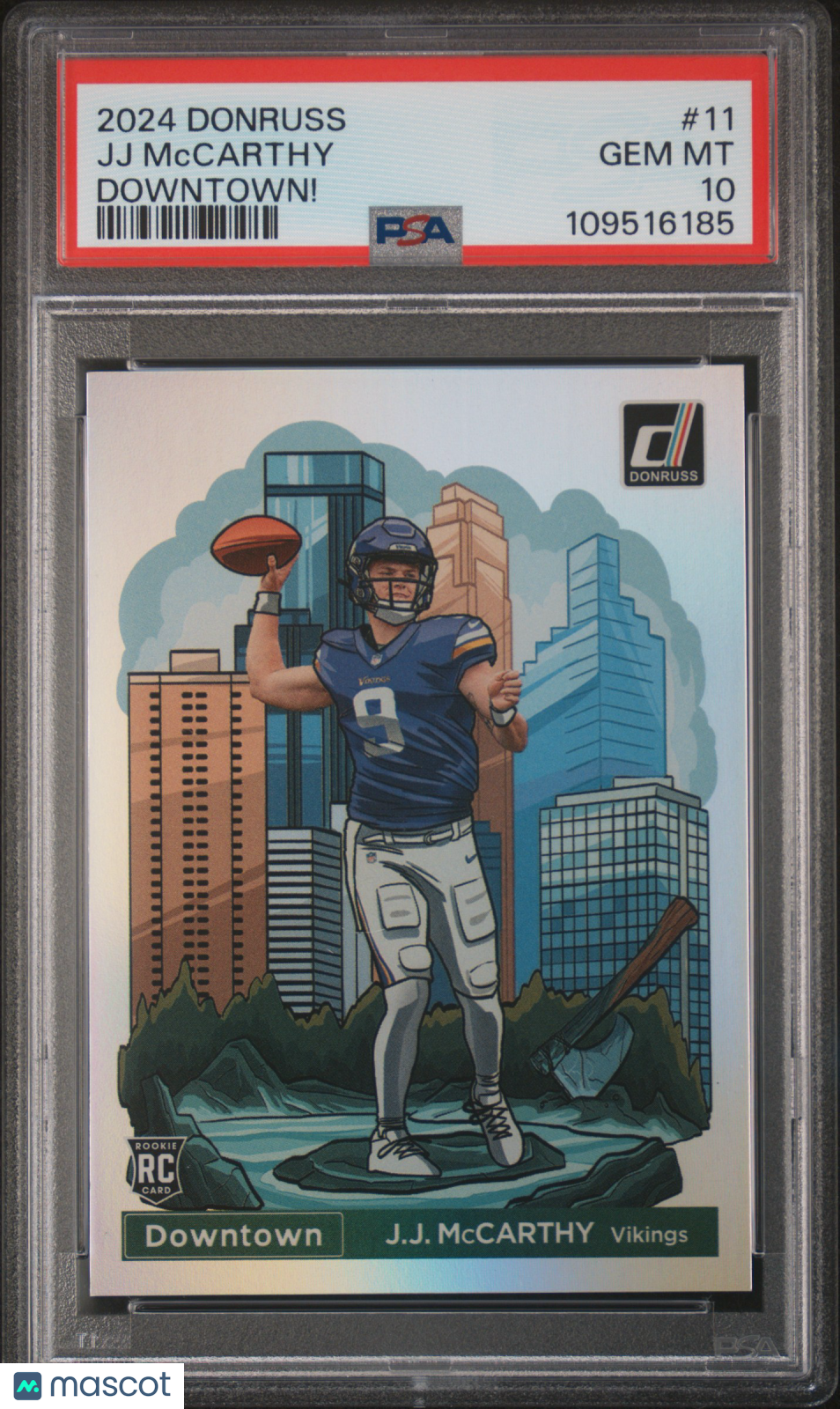 JJ Mccarthy 2024 Panini Donruss Downtown! #11 PSA 10