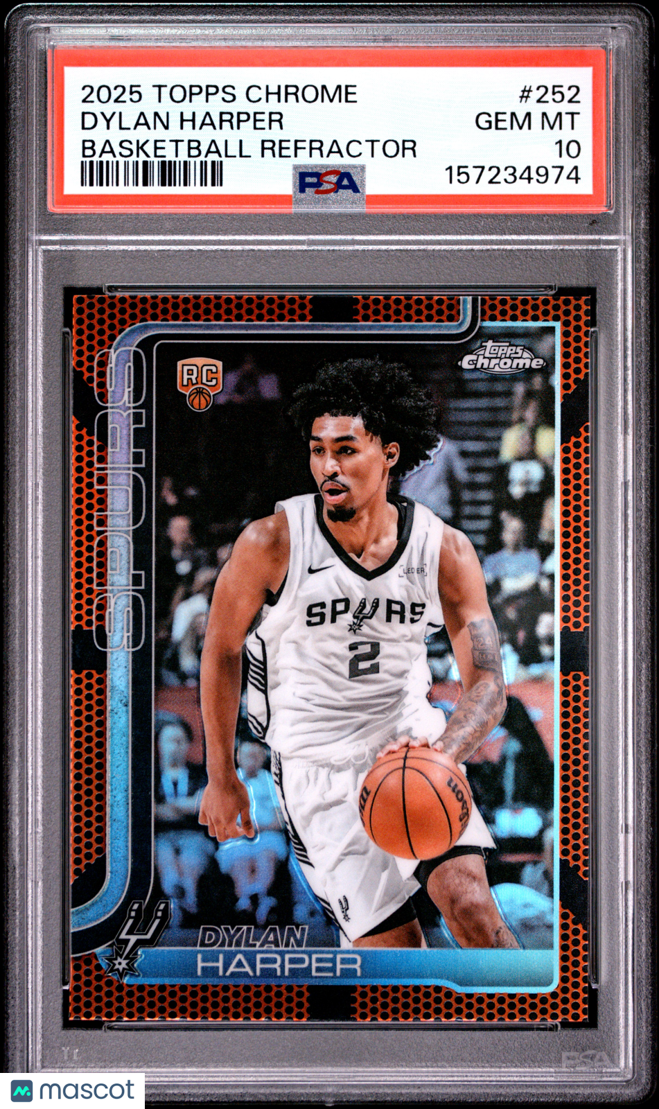 Dylan Harper 2025 Topps Chrome #252 Basketball Refractor PSA 10