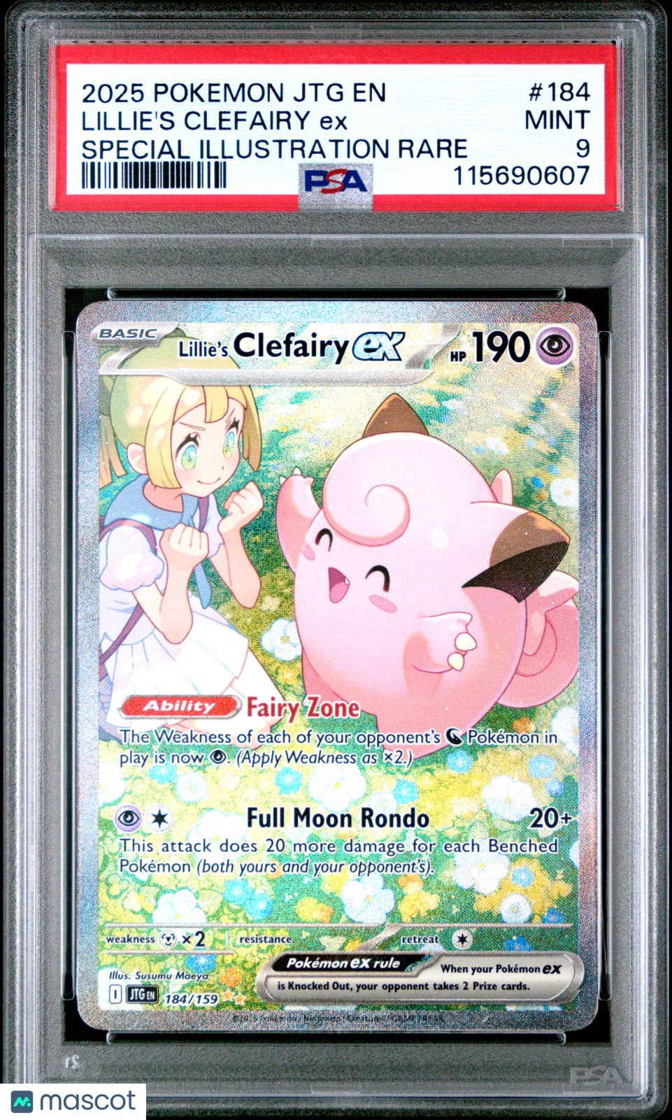 2025 Pokemon JTG EN-Journey Together Lillie's Clefairy EX Special Illustration Rare PSA 9 #184