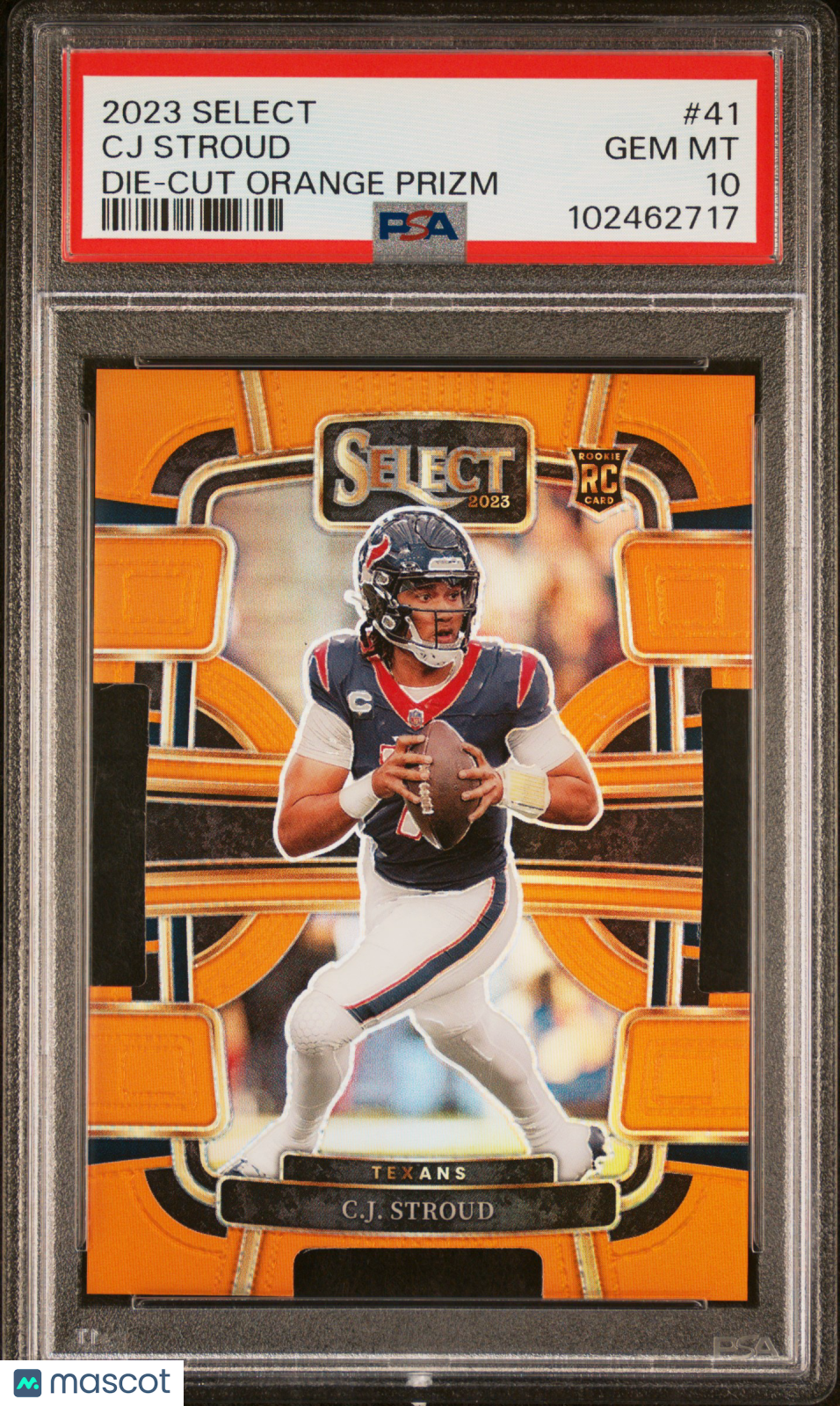 CJ Stroud 2023 Panini Select #41 Die Cut Orange Prizm PSA 10