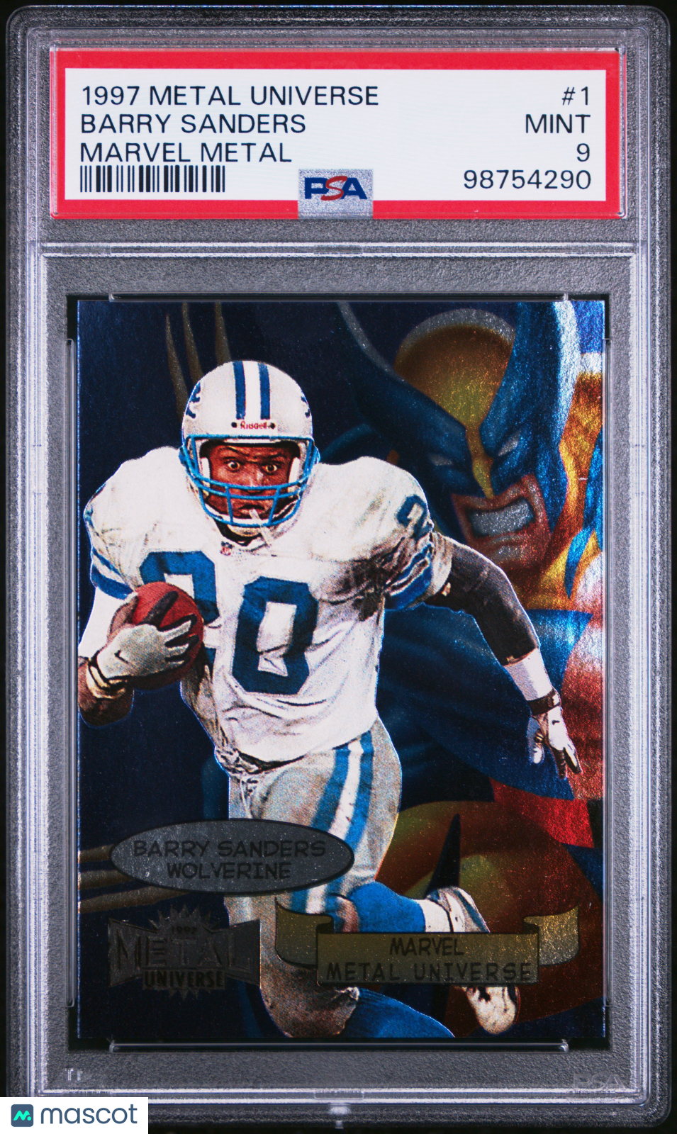 Barry Sanders 1997 Metal Universe Marvel Metal #1 PSA 9