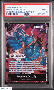 2024 One Piece Offline Regionals Pack 2024 Vol.3 Monkey D. Luffy PSA 9 #091