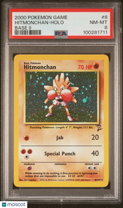 2000 Pokemon Game Base II Hitmonchan Holo Base II PSA 8 #8