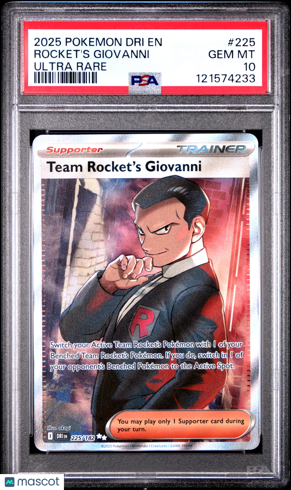 2025 Pokemon Dri EN-Destined Rivals Rocket's Giovanni Ultra Rare PSA 10 #225