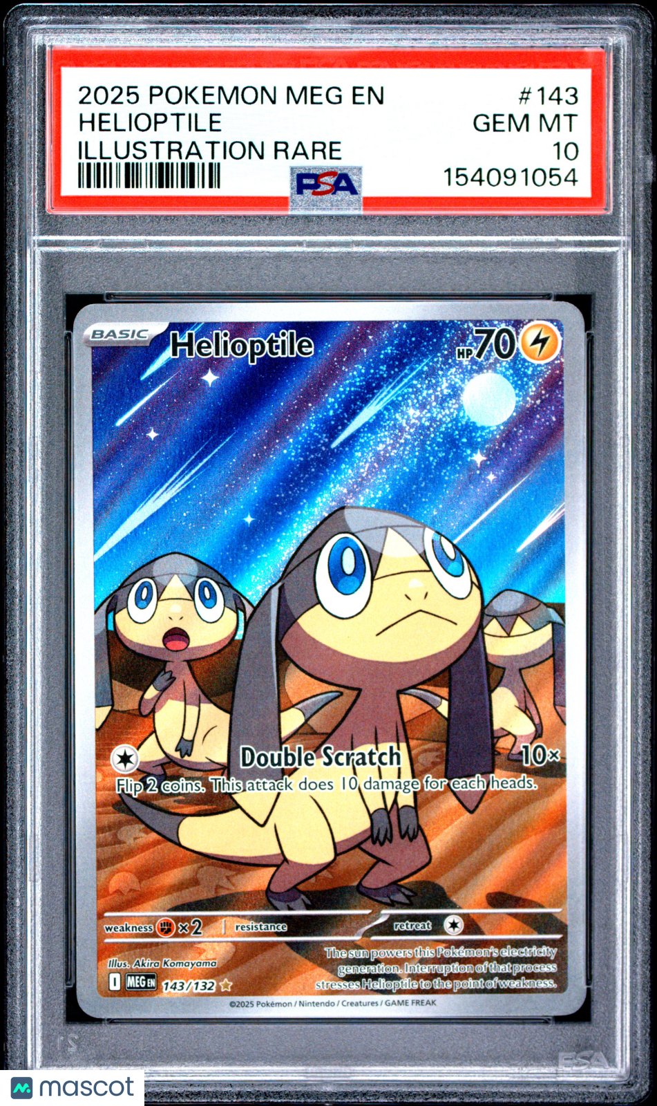 2025 Pokemon Meg EN-Mega Evolution Helioptile Illustration Rare PSA 10 #143