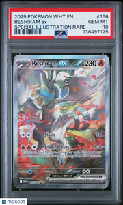 2025 Pokemon WHT EN-White Flare Reshiram EX Special Illustration Rare PSA 10 #166