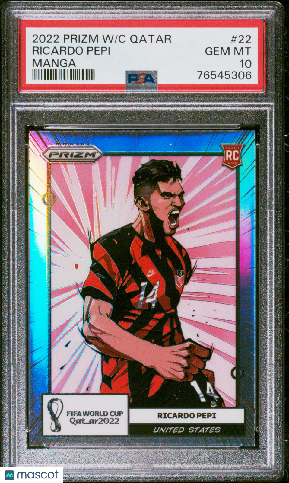 Ricardo Pepi 2022 Panini Prizm World Cup Qatar Manga #22 PSA 10