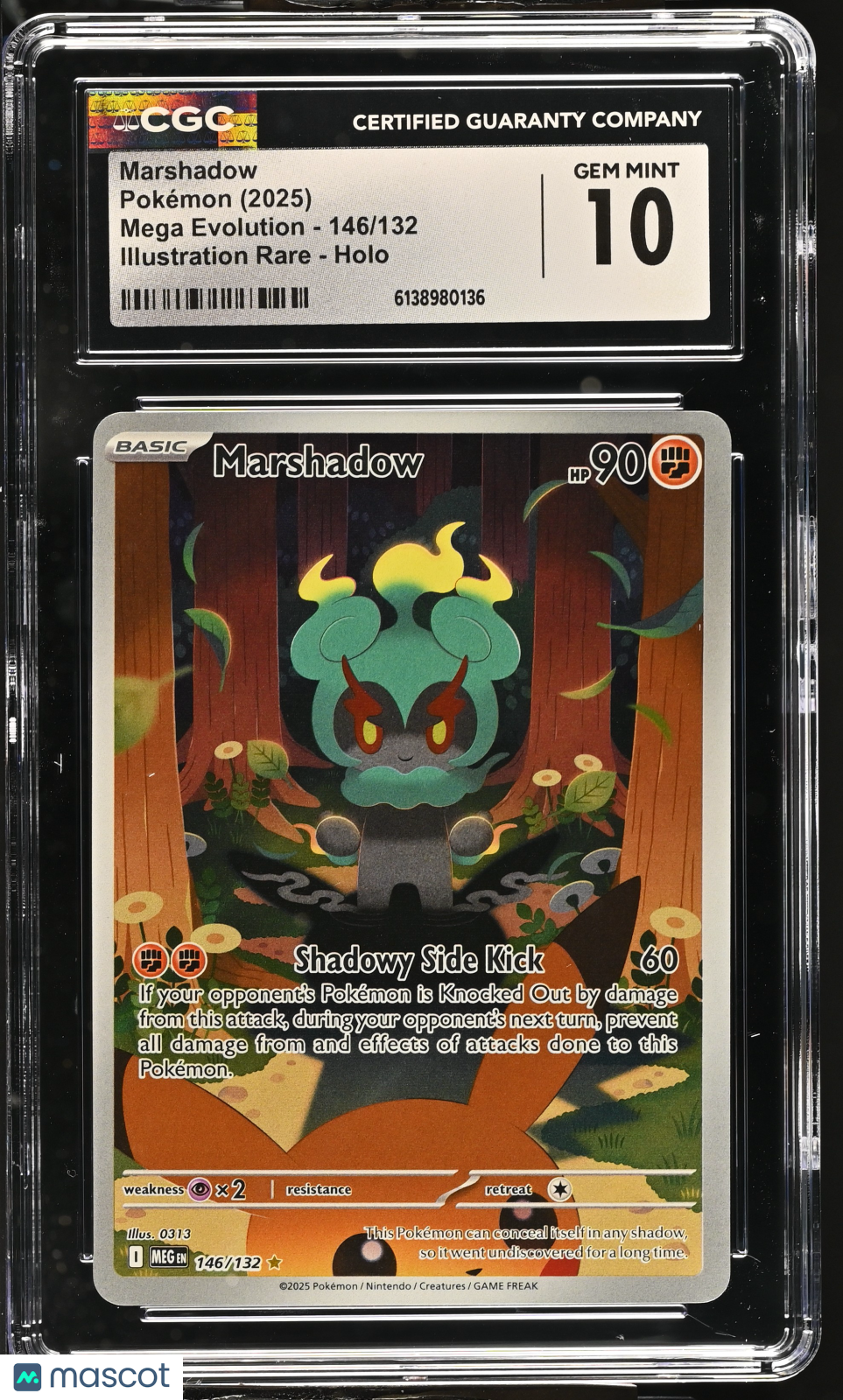 2025 Pokemon Mega Evolution Marshadow Holo Illustration Rare CGC 10 #146/132
