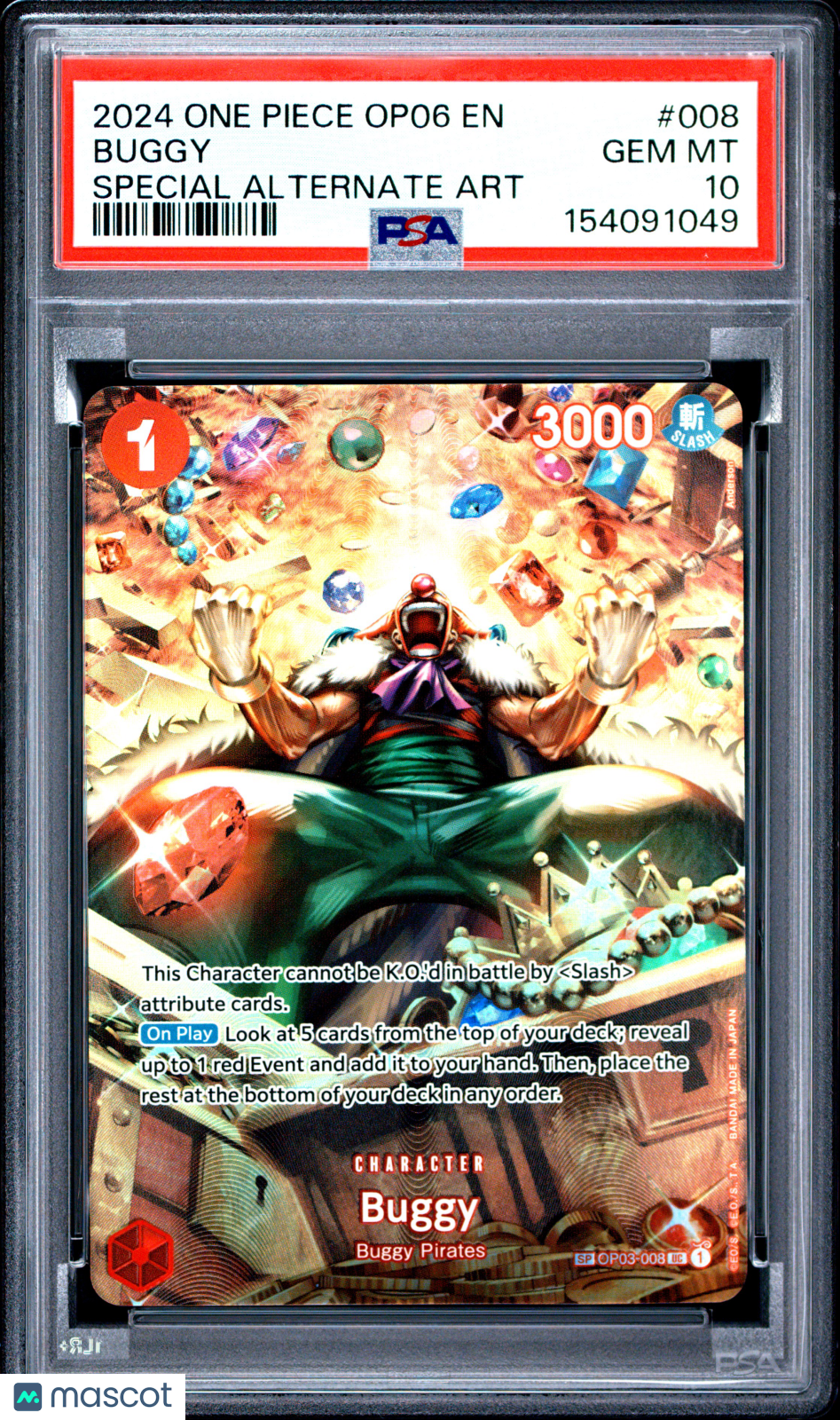 2024 One Piece Op06-Wings Of The Captain Buggy Special Alternate Art PSA 10 #008