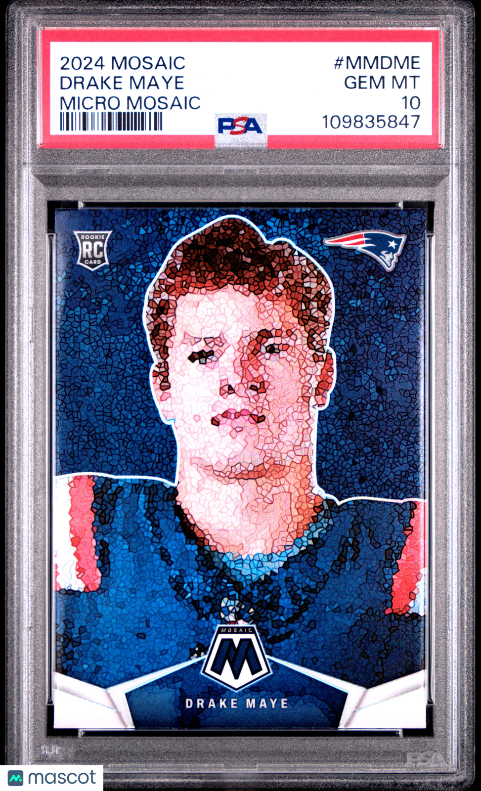 Drake Maye 2024 Panini Mosaic Micro Mosaic #MMDME PSA 10