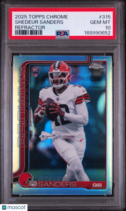 Shedeur Sanders 2025 Topps Chrome #315 Refractor PSA 10