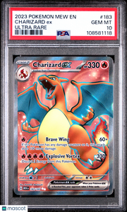 2023 Pokemon Mew EN-151 Charizard EX Ultra Rare PSA 10 #183