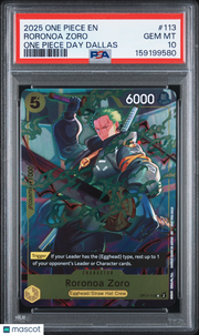 2025 One Piece Promos Roronoa Zoro One Piece Day Dallas PSA 10 #113