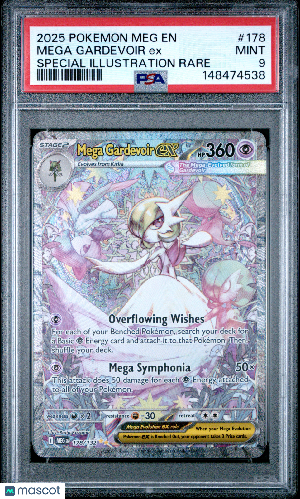 2025 Pokemon Meg EN-Mega Evolution Mega Gardevoir EX Special Illustration Rare PSA 9 #178