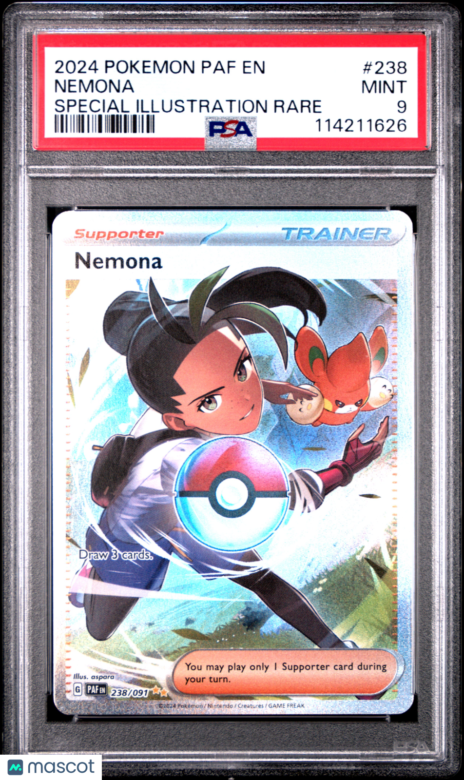 2024 Pokemon Paf EN-Paldean Fates Nemona Special Illustration Rare PSA 9 #238