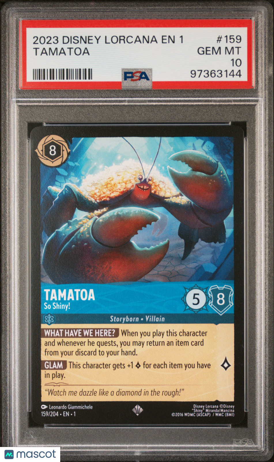2023 Disney Lorcana EN 1-The First Chapter Tamatoa PSA 10 #159