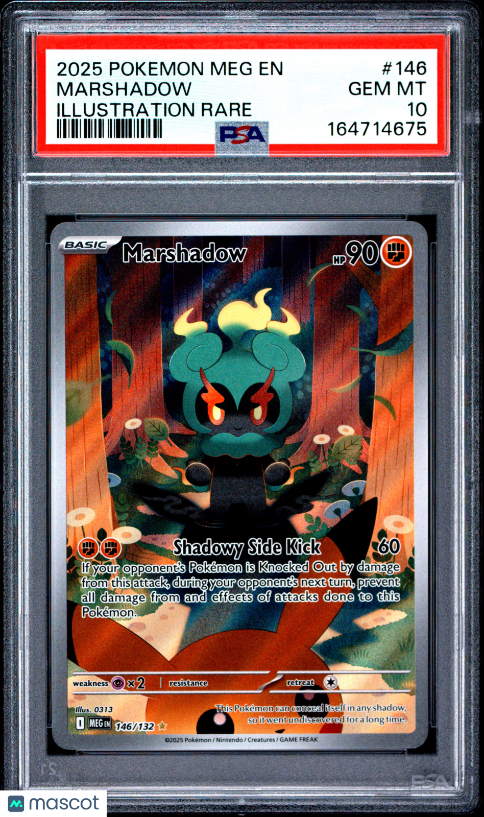 2025 Pokemon Meg EN-Mega Evolution Marshadow Illustration Rare PSA 10 #146