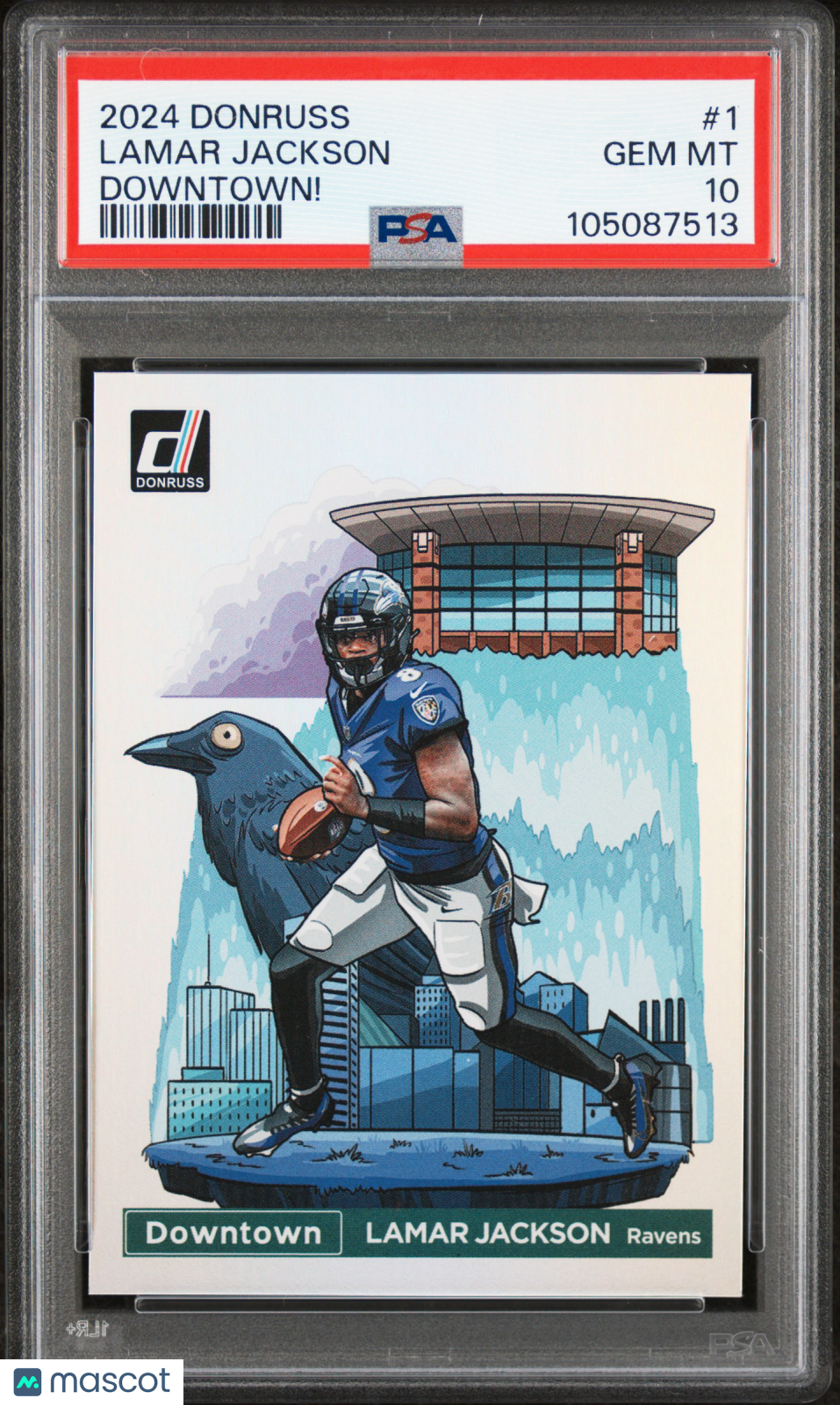 Lamar Jackson 2024 Panini Donruss Downtown! #1 PSA 10
