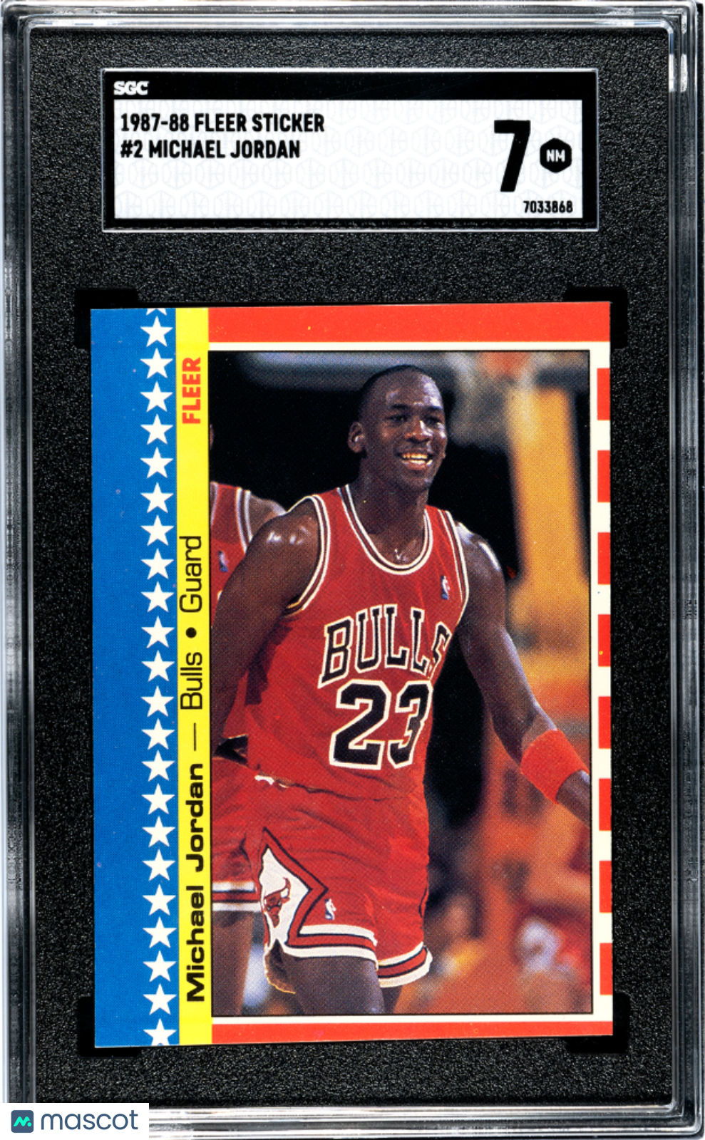 Michael Jordan 1987 Fleer Sticker #2 SGC 7
