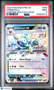 2025 Pokemon Pre EN-Prismatic Evolutions Umbreon EX Surprise Box Exclusive PSA 9 #060