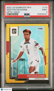 Weston Mckennie 2022 Panini Donruss FIFA #174 Optic Gold PSA 9